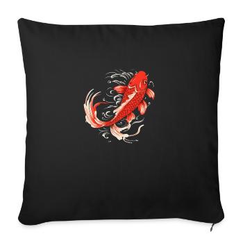 Single Koifisch freut sich auf dich - Sofakissenbezug 45 x 45 cm - Schwarz - Vorne