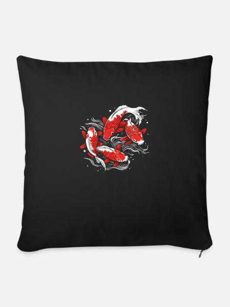 Ein Schwarm japanischer Koifische - Sofakissenbezug 45 x 45 cm - Schwarz