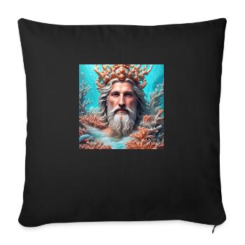 Neptun - Sofakissenbezug 45 x 45 cm - Schwarz - Vorne
