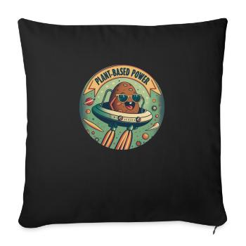 Weltraum-Kartoffelcharakter auf pflanzlicher Basis - Sofakissenbezug 45 x 45 cm - Schwarz - Vorne