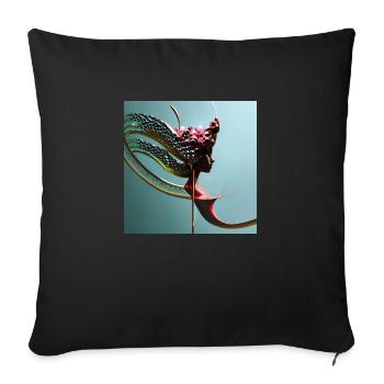 Enchanting bust - Sofa pillowcase 17,3'' x 17,3'' (45 x 45 cm) - black - Front