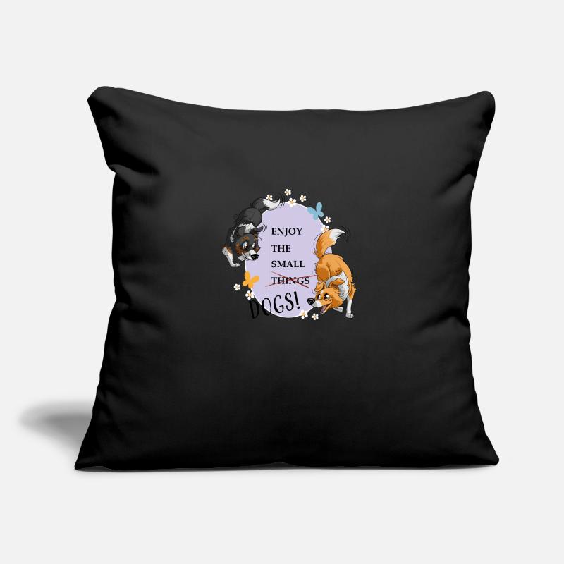 Les petites choses... euh, les Shelties comptent ! Housse de coussin décorative 45 x 45 cm