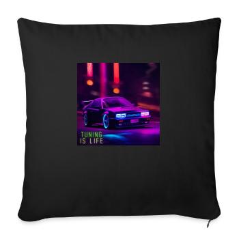 Tuning Voitures - Housse de coussin décorative 45 x 45 cm - noir - Devant