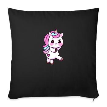Licorne Mythique Animal Licorne Fille Licornes - Housse de coussin décorative 45 x 45 cm - noir - Devant