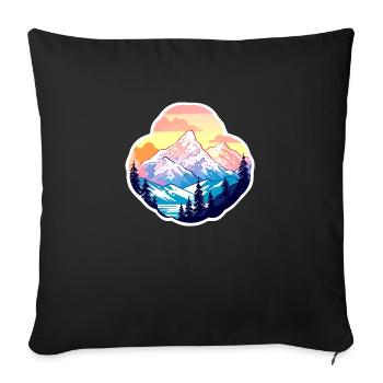 Hiking Mountains Alps - Sofa pillowcase 17,3'' x 17,3'' (45 x 45 cm) - black - Front