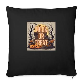 🎃 "Trick or Treat" Halloween Design 🍬 - Sofa pillowcase 17,3'' x 17,3'' (45 x 45 cm) - black - Front