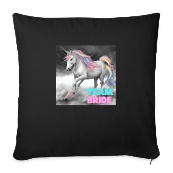 TEAM Bride - Enterrement de vie de jeune fille - Housse de coussin décorative 45 x 45 cm - noir - Devant