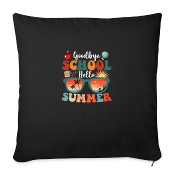 Goodbye School Hello Summer - Sofa pillowcase 17,3'' x 17,3'' (45 x 45 cm) - black - Front
