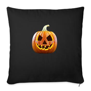 Joyeux Halloween Pumpkin Face effrayant drôle spooky - Housse de coussin décorative 45 x 45 cm - noir - Devant