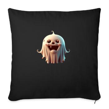 Happy Halloween cute ghost tongue out scary funny - Sofa pillowcase 17,3'' x 17,3'' (45 x 45 cm) - black - Front
