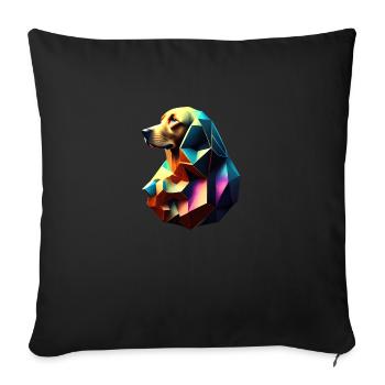 Labrador propriétaire chiot Labrador Retriever - Housse de coussin décorative 45 x 45 cm - noir - Devant