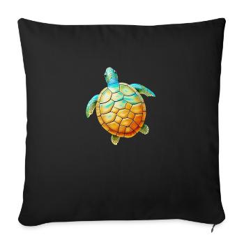turtle - Sofa pillowcase 17,3'' x 17,3'' (45 x 45 cm) - black - Front