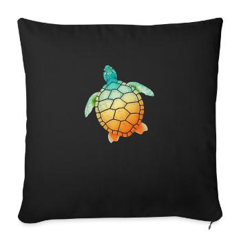 Turtle - Sofa pillowcase 17,3'' x 17,3'' (45 x 45 cm) - black - Front