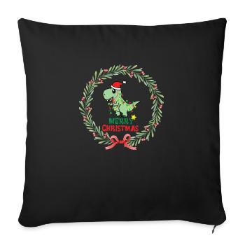 Merry Christmas Dinosaur - Sofa pillowcase 17,3'' x 17,3'' (45 x 45 cm) - black - Front