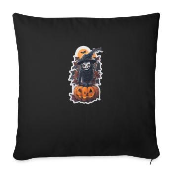 Helloween Kürbis Hexe - Sofakissenbezug 45 x 45 cm - Schwarz - Vorne