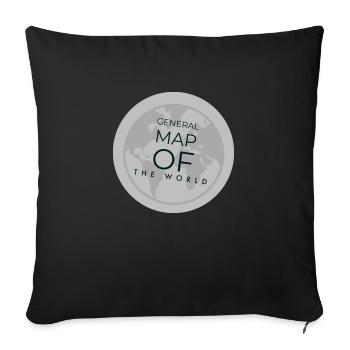 General map of the world - Sofa pillowcase 17,3'' x 17,3'' (45 x 45 cm) - black - Front