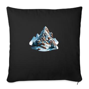 On the summit ridge - Sofa pillowcase 17,3'' x 17,3'' (45 x 45 cm) - black - Front