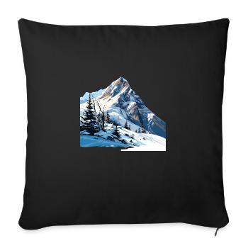 It's finally winter - Sofa pillowcase 17,3'' x 17,3'' (45 x 45 cm) - black - Front
