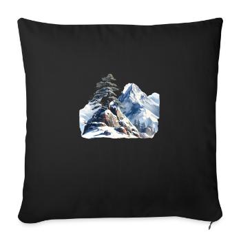 At the edge of the tree line - Sofa pillowcase 17,3'' x 17,3'' (45 x 45 cm) - black - Front