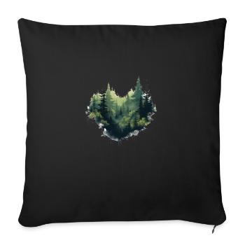 Heart for nature - Sofa pillowcase 17,3'' x 17,3'' (45 x 45 cm) - black - Front