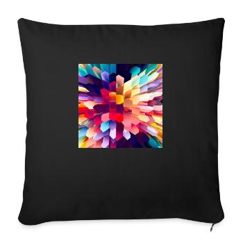 Bunter Hexagon-Rausch - Sofakissenbezug 45 x 45 cm - Schwarz - Vorne