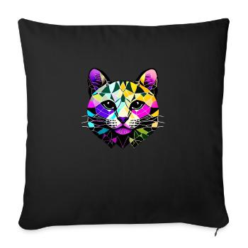 Domestic Cat Cat Pet Kitten Cat Owner - Sofa pillowcase 17,3'' x 17,3'' (45 x 45 cm) - black - Front