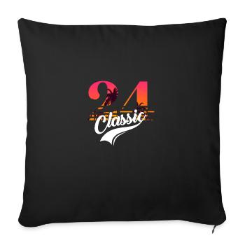 Vintage 1924-24th anniversary - Sofa pillowcase 17,3'' x 17,3'' (45 x 45 cm) - black - Front