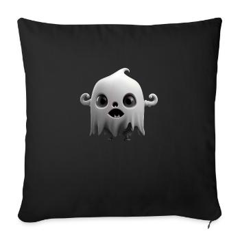 Happy Halloween cute ghost tongue out scary funny - Sofa pillowcase 17,3'' x 17,3'' (45 x 45 cm) - black - Front