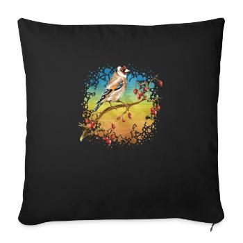 Oiseau - Housse de coussin décorative 45 x 45 cm - noir - Devant