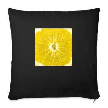 Slice of lemon - Sofa pillowcase 17,3'' x 17,3'' (45 x 45 cm) - black - Front