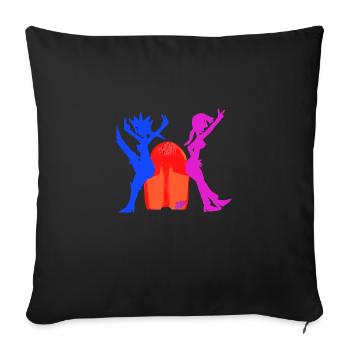 Lingua Linguae V2 00 - Housse de coussin décorative 45 x 45 cm - noir - Devant