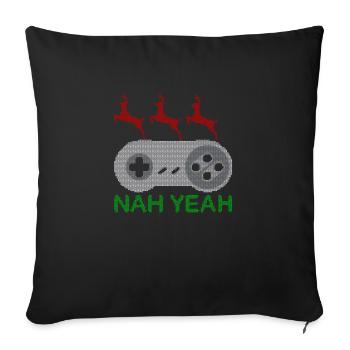 Ja nein Ugly Christmas Gaming - Sofakissenbezug 45 x 45 cm - Schwarz - Vorne