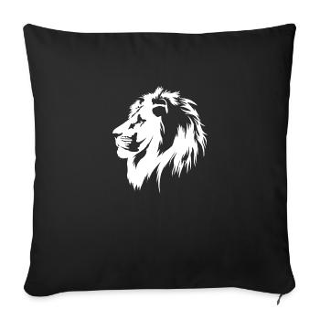 Le roi des chats (blanc) - Housse de coussin décorative 45 x 45 cm - noir - Devant