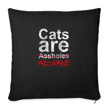 Adorable Cats 1 - Sofa pillowcase 17,3'' x 17,3'' (45 x 45 cm) - black - Front