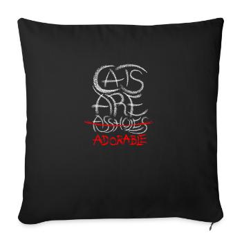 Adorable Cats 2 - Sofa pillowcase 17,3'' x 17,3'' (45 x 45 cm) - black - Front
