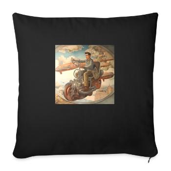Diego Flying Machine - Sofa pillowcase 17,3'' x 17,3'' (45 x 45 cm) - black - Front