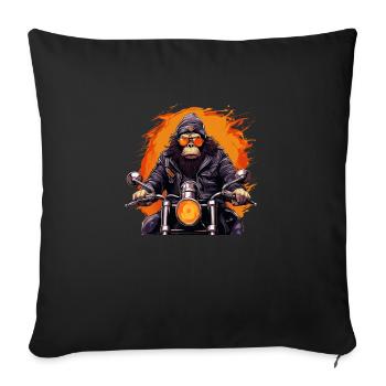 Gorilla Biker - Housse de coussin décorative 45 x 45 cm - noir - Devant