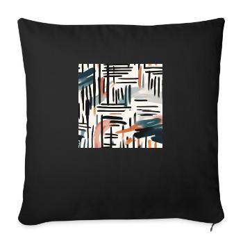 modernes Pinseldesign - Sofakissenbezug 45 x 45 cm - Schwarz - Vorne