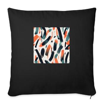 Modernes Pinselstrichdesign - Sofakissenbezug 45 x 45 cm - Schwarz - Vorne