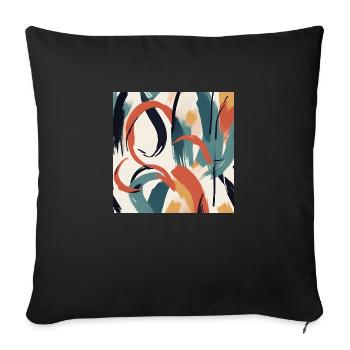 Modernes Pinselstrichdesign - Sofakissenbezug 45 x 45 cm - Schwarz - Vorne