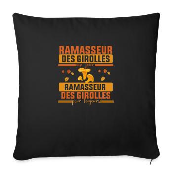 Ramasseur Des Girolles Pour Toujours - Housse de coussin décorative 45 x 45 cm - noir - Devant