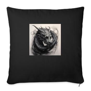 Dragon provides protection and strength - Sofa pillowcase 17,3'' x 17,3'' (45 x 45 cm) - black - Front