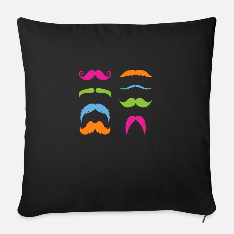 Multicolored whiskers - Sofa pillowcase 17,3'' x 17,3'' (45 x 45 cm) - black