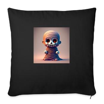 Joyeux Halloween mignon monstre maman effrayant drôle - Housse de coussin décorative 45 x 45 cm - noir - Devant