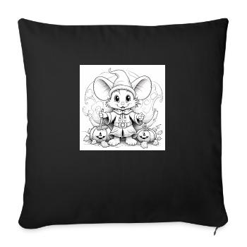 Souris à Halloween - Costume - Housse de coussin décorative 45 x 45 cm - noir - Devant