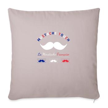 French moustache blue, white, red - Sofa pillowcase 17,3'' x 17,3'' (45 x 45 cm) - light taupe - Front