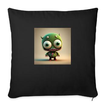 Happy Halloween cute monster tongue out scary fun - Sofa pillowcase 17,3'' x 17,3'' (45 x 45 cm) - black - Front