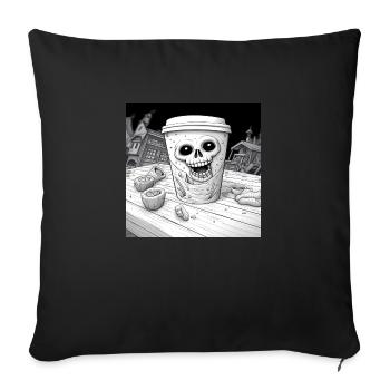 Kaffee - Becher Halloween - Sofakissenbezug 45 x 45 cm - Schwarz - Vorne