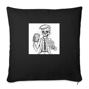Life without coffee is death - Sofa pillowcase 17,3'' x 17,3'' (45 x 45 cm) - black - Front