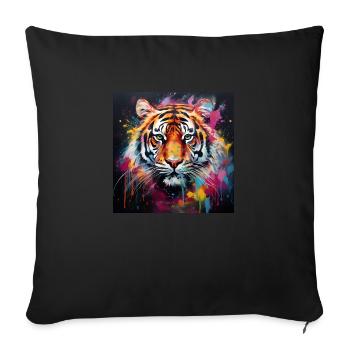 Tiger Tiger! - Sofa pillowcase 17,3'' x 17,3'' (45 x 45 cm) - black - Front